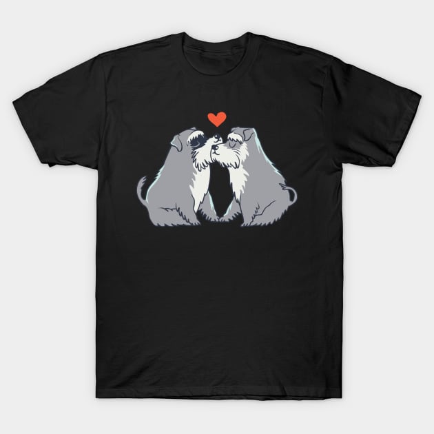 Schnauzer kisses T-Shirt by huebucket